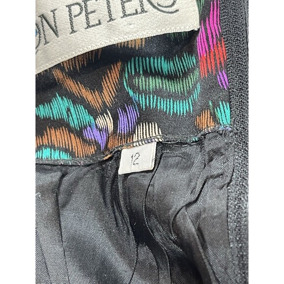 Vintage Baron Peters 100% Silk Floral Dress Sz 12 Multicolor Jewel Toned V-neck - Picture 10 of 16